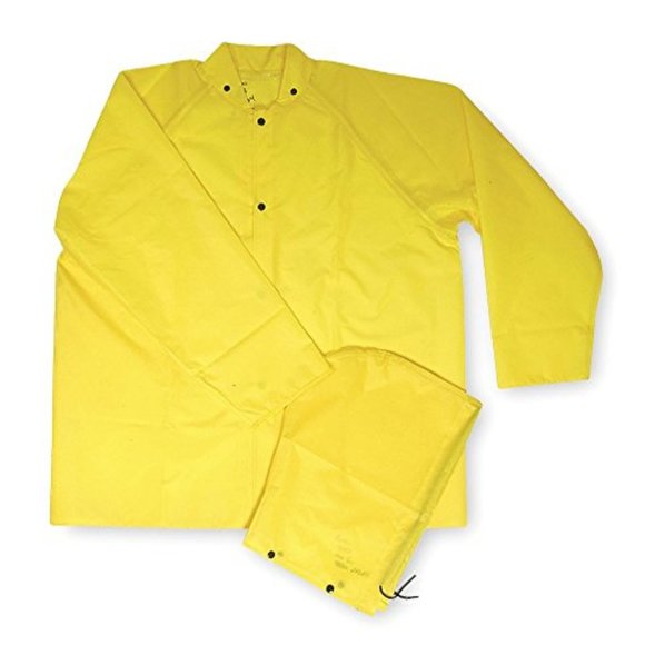 CONDOR 4PCR1 Rain Jacket, 4XL, Yellow, Hood - Picture 1 of 1
